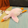 Big white goose plush doll pillow with orange beak and feet, perfect for cozy bedtime cuddling and home decoration.