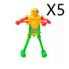 Colorful wind-up dancing robot toy with smiling face and green legs, perfect fun gift for kids.