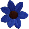 Blue sunflower-shaped baby bath mat with soft petals and a brown center, designed for comfortable and cozy infant baths.