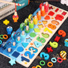 Wooden 3D alphabet and number puzzle for toddlers, colorful educational toy for learning letters, numbers, colors, and shapes.