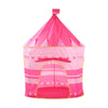 Pink foldable castle play tent for kids, designed for indoor and outdoor fun, featuring a whimsical crown pattern.