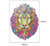 Colorful lion design from DIY Wooden Animal Puzzle with intricate patterns, measuring 148mm by 210mm. Perfect for creative gift giving.