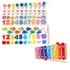 3D wooden alphabet and number puzzle toy for toddlers with vibrant colors and shapes for educational play.