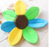 Sunflower Baby Bath Mat with colorful petals for safe and cozy infant bath time in sink.