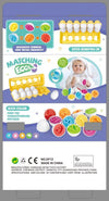 Montessori shape matching egg toy set packaging with colorful educational eggs for toddlers and preschoolers.