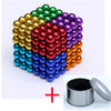 Colorful magnetic 3D puzzle cube set with metal storage tin, ideal for creativity and stress relief.