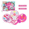 Kids Makeup Set with colorful palette and lollipop design, featuring safe, non-toxic, and washable beauty products for girls.