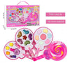 Kids makeup set with colorful palettes and lollipop design, features safe and non-toxic materials, ideal for pretend play and fun.