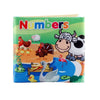 Colorful soft cloth baby book featuring farm animals and numbers for early learning and sensory exploration.