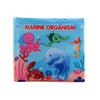 Soft cloth baby book cover with colorful marine animals for interactive early learning.