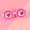 Funny Crazy Eyes Glasses for Kids, Pink Heart-Shaped Eyes, Party Favor Toy, Perfect for Pranks and Costume Events