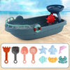 Deluxe kids beach toy set with boat and sand molds for imaginative play.