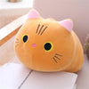 Cute fat cat plush doll with soft spandex, placed on a white surface, perfect for snuggling and decoration.