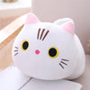 Soft plush fat cat doll with cute chubby design, perfect for cuddling and decorating, featuring pink ears and yellow eyes.