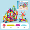 Colorful DIY magnetic rod building blocks set for kids featuring creative construction with balls and various shaped magnets.