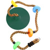 Colorful climbing rope swing with platforms for backyard fun and learning, perfect for kids' outdoor play and skill-building.