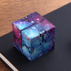 Infinity Cube Fidget Toy in galaxy design for stress relief and focus improvement, ideal for ADHD and autism sensory stimulation.