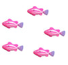 Pink swimming robot fish toys with lifelike movement for bath or aquarium fun.