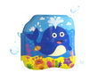 Baby inflatable water play mat with marine design and smiling whale, promoting sensory development during tummy time.