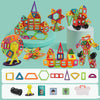 Vibrant magnetic building blocks set with various geometric shapes for educational play, enhancing creativity and STEM skills.