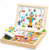 Wooden Magnetic Puzzle Board with animal and circus scene pieces for kids' educational play and creativity.