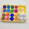 Shape matching educational egg toy set for kids, featuring vibrant colors and unique shapes for Montessori learning and fine motor skills development.