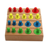 Montessori wooden educational toy with colorful pegs for early learning and fine motor skills development.