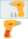 Toy plastic drill with interchangeable bits from kids drill puzzle building kit.