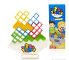 Colorful balance stacking blocks game for kids and adults with box packaging, promoting fun and skill-building activities.