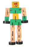 Wooden robot puzzle toy with colorful blocks for educational fun and creativity.