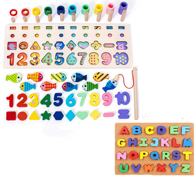 Colorful 3D alphabet and number puzzle for toddlers, wooden educational toy promoting learning and fine motor skills.