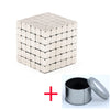 Magnetic building blocks cube set with storage tin for creativity and stress relief.