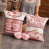 Cute plush pillow set with pig-themed design and mini piggy plush toys, perfect for cuddling and decoration.