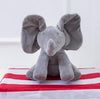 Peek-A-Boo Elephant Plush Toy for interactive play, singing, and hide-and-seek fun. Perfect gift for babies and young children.