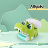 Green alligator animal design wrist water gun toy for kids' outdoor water play, featuring fun and vibrant colors.