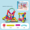 "Colorful magnetic building blocks toy set for kids with 42 pieces including bars and spheres for creative play."