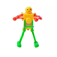 Clockwork Dancing Robot Toy with colorful limbs, perfect for kids' entertainment and skill-building.