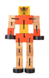 Wooden robot puzzle toy in vibrant colors, designed for educational fun and creativity enhancement in kids.