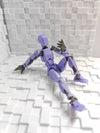 Movable shapeshift robot in dynamic pose, showcasing flexible joints and 3D-printed design on a textured background.