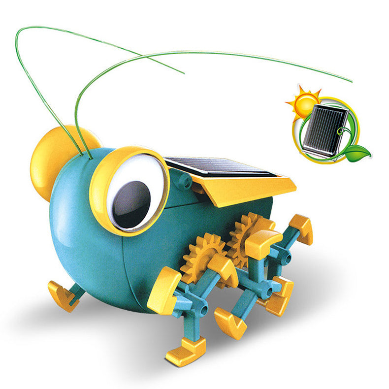 Solar-powered electronic bug toy for STEM learning and creativity.