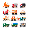 Set of 12 wooden toy cars featuring vehicles like fire truck, ambulance, police car, and more, promoting imaginative play for kids.