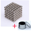 Magnetic building blocks puzzle cube set with storage tin container.