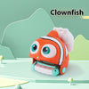 Clownfish wrist water gun toy for kids, vibrant orange design for outdoor water play.