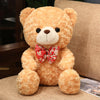 Soft Valentine’s Day teddy bear plush doll with a red floral bowtie, perfect romantic gift for loved ones.