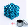 Blue magnetic 3D puzzle cube with metal storage tin for creativity and stress relief