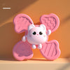 Pink baby bath spinning top toy with animal design and suction cup for interactive fun and learning during bath time.