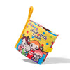 Colorful baby educational cloth book with playful hide and seek design for early learning and development.