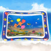 Colorful baby inflatable water play mat with floating sea animal shapes for sensory tummy time.