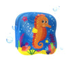 Baby inflatable water play mat with seahorse design, promoting sensory development for tummy time fun.