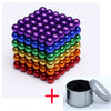 Colorful magnetic building blocks cube with a metal storage tin, perfect for creativity and stress relief.